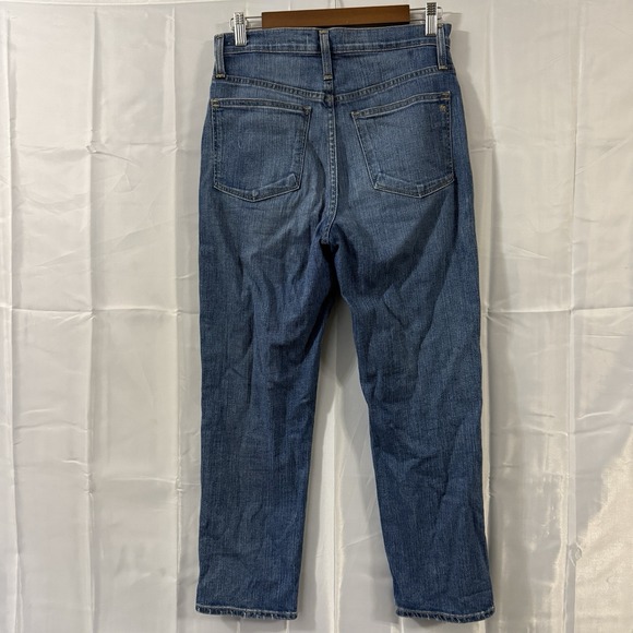 Madewell Jeans Womens 25 Fits 28x25 Classic Straight Blue High Rise Distressed - Picture 3 of 10